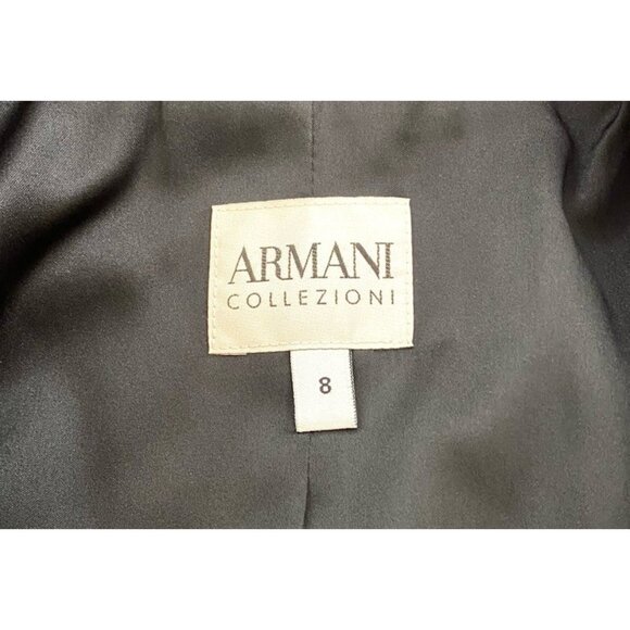 Armani Collezioni Womens Black Silver Metallic Abstract Statement Blazer Size 8 - Picture 5 of 7